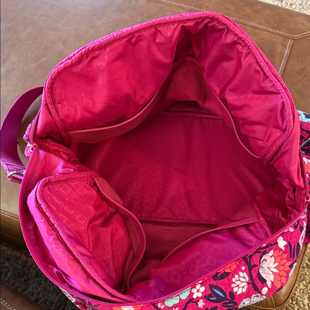 Vera Bradley Vibrant Pink and Purple Floral Travel Bag - Picture 3 of 5